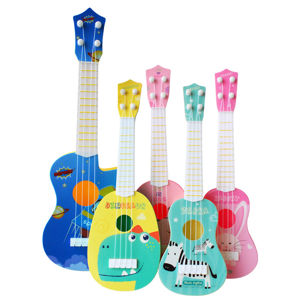 Éveil de musique Petit modèle Instrument de musique Instrument de musique Mini ukulélé pour enfants Jouets éducatifs pour enfants Guitare à 4 cordes Mini guitare