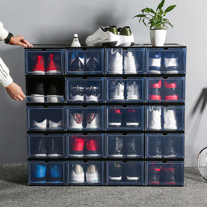 plastic stacking shoe boxes