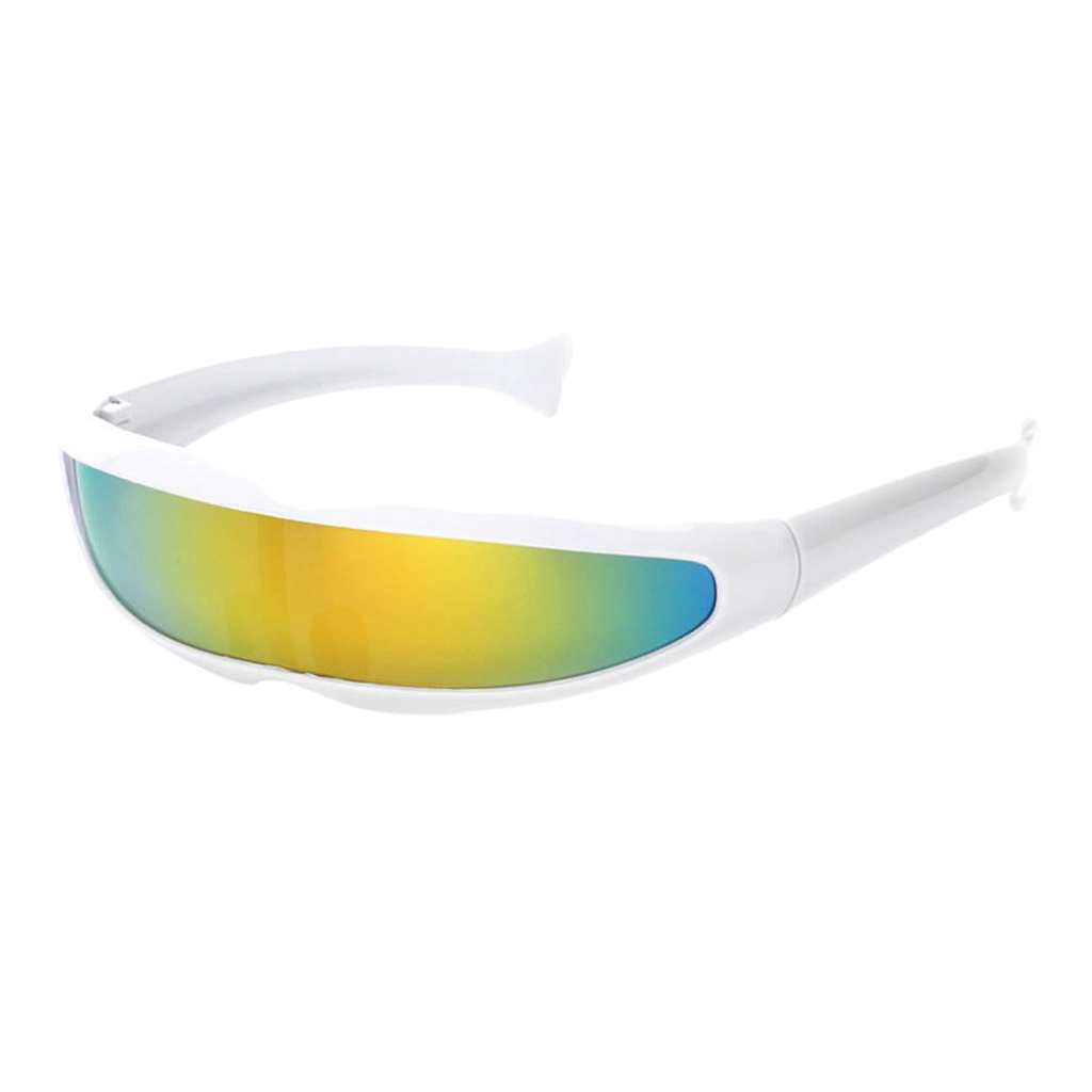 Monoblock Futuristic Mirrored Sunglasses Alien Glasses Costume Props