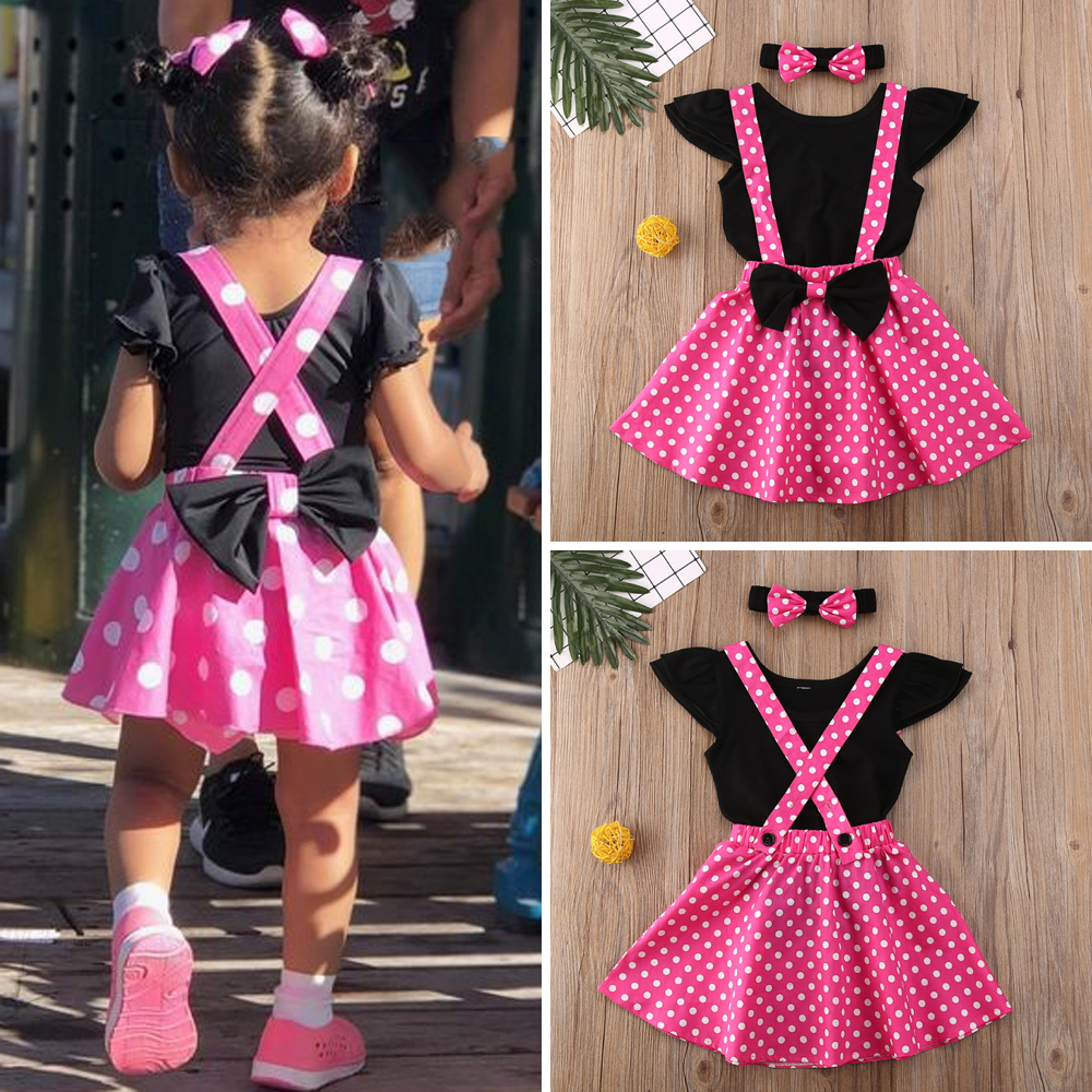 Infant Baby Girls Romper Polka Dots Skirts Party Outfits Kids Birthday Costume