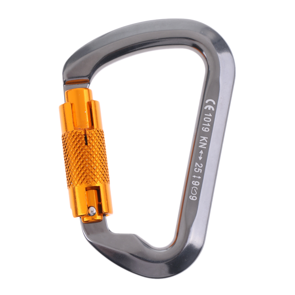 25KN Aluminum Alloy D Shape Carabiner Clip Snap D-Ring Hook Rock Climbing Buckle 
