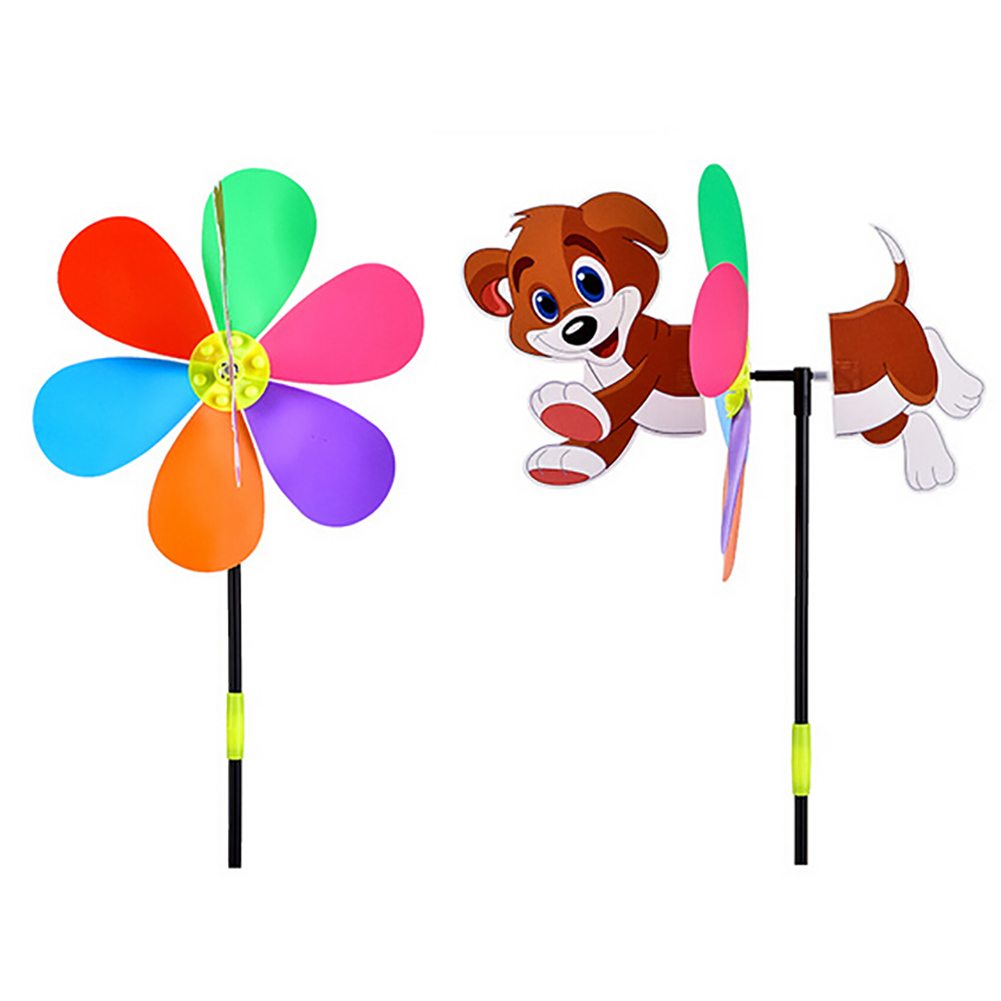 Molino de viento de plástico colorido de 21 pulgadas para niños, molino