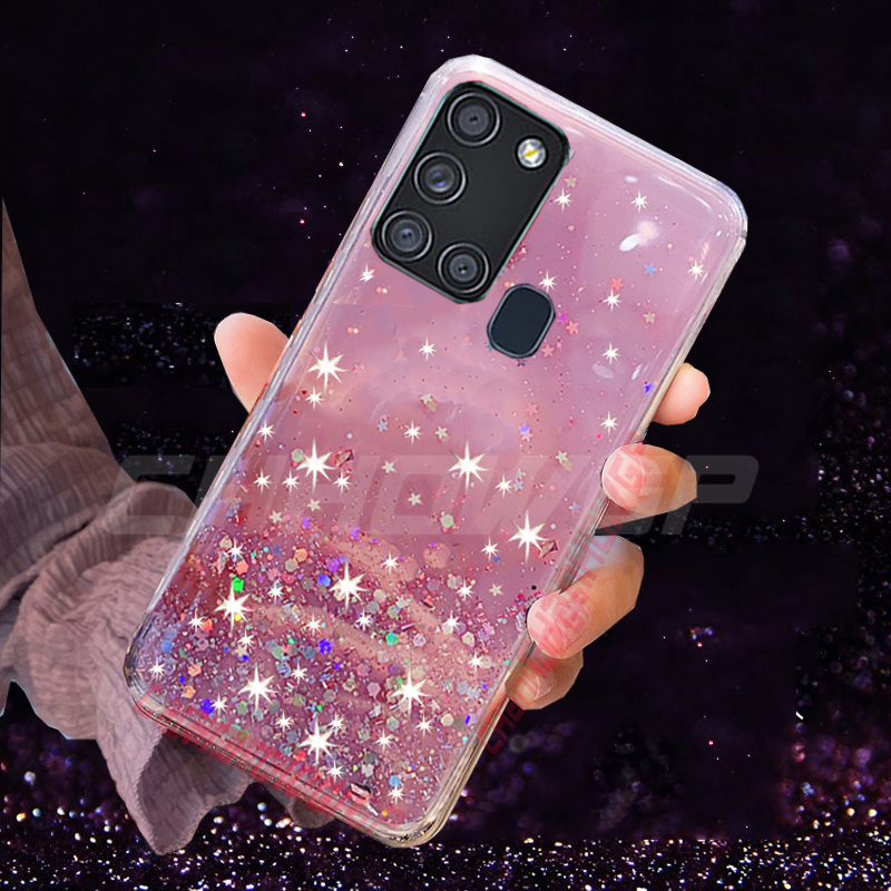 Glitter Soft TPU Case for Samsung Galaxy A21S Transpartent Bling Phone