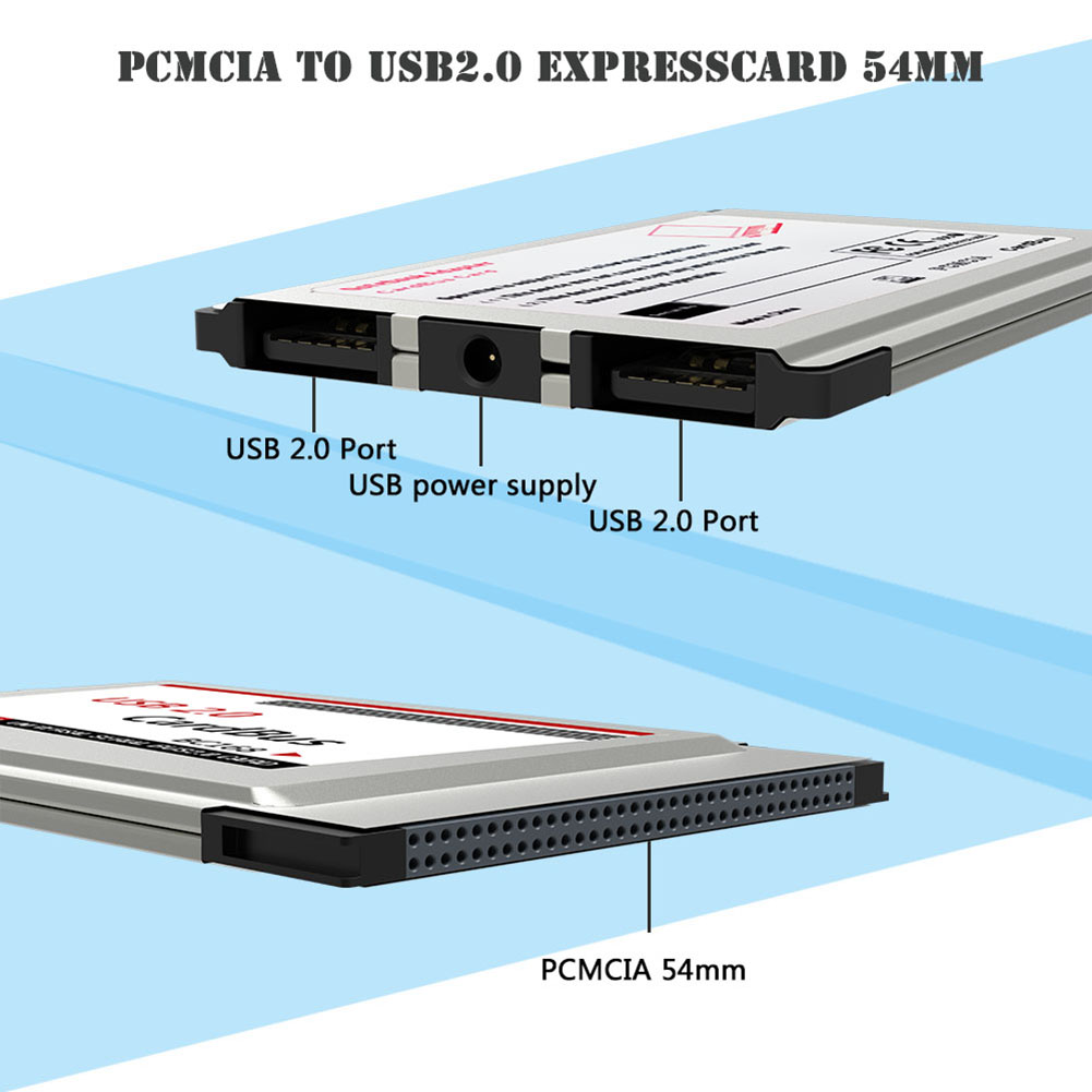 Laptop PCMCIA to USB 2.0 CardBus Converter 2 Ports PCI Express Card Adapter FA 