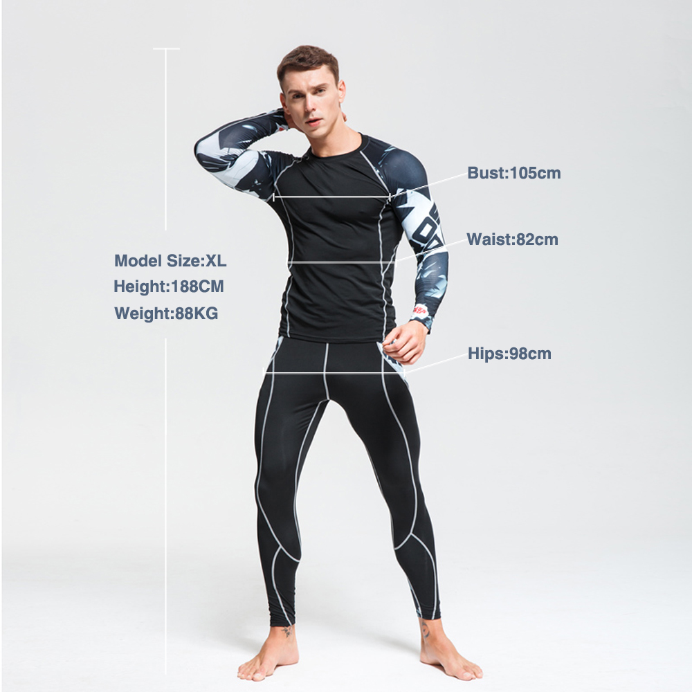 Description Picture 6 of itemMen's Thermal Underwear Set MMA Tactics Leggings Solid Color Costume Compress Long Johns Men Winter Brands Men