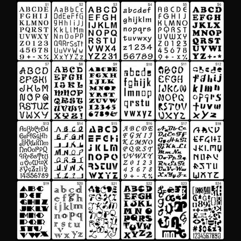 Artistic Alphabet Letters Numbers Stencils Painting Draw Card Making Scrapbook 