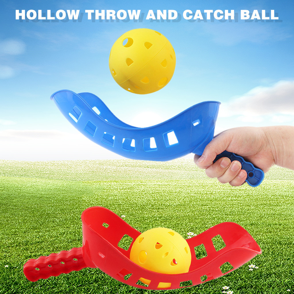 Kids Garden Games Fun Play Throwing & Catching Flight Balls & Scoop Set Of 4 