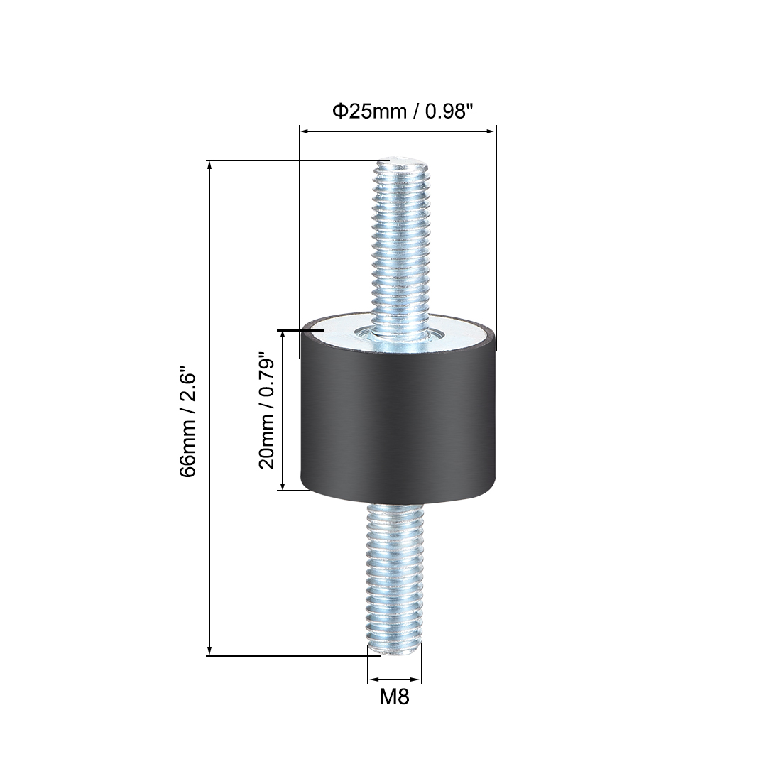 50 x 30mm VD Rubber Vibration Isolator Mounts Shock Absorber M10x24.5mm Studs 