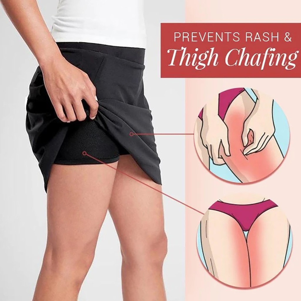 Chafe-Free Skort With Hidden Pocket Workout Pleated Skorts Anti-Chafing US 