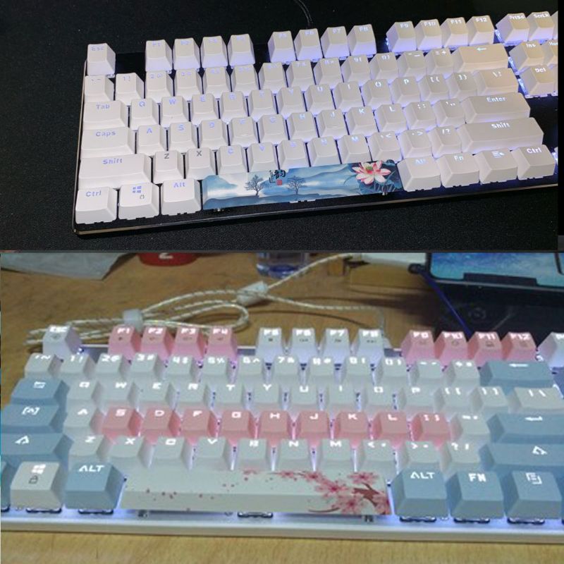 Color : A Keyboard keycaps PBT Space Key Cover DIY Mechanical Keyboard Keycaps -Language of Flowers 6.25U Space Keycaps