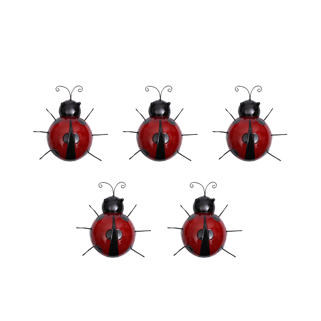 5Pcs Small New Metal Ladybug Fence Hanger Wall Hanging Outdoor Garden Decor 10cm 5Pcs Small New Metal Ladybug Fence Hanger Wall Hanging Outdoor Garden Decor 10cm