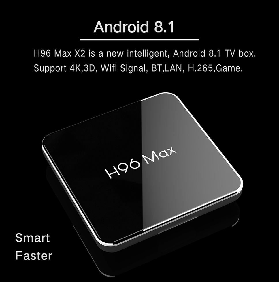 HOTEU Professional H96 Max TV Box Android 9.0 RK3318 4GB 32GB 64GB 4K Smart Network Top Box 4K HD Player