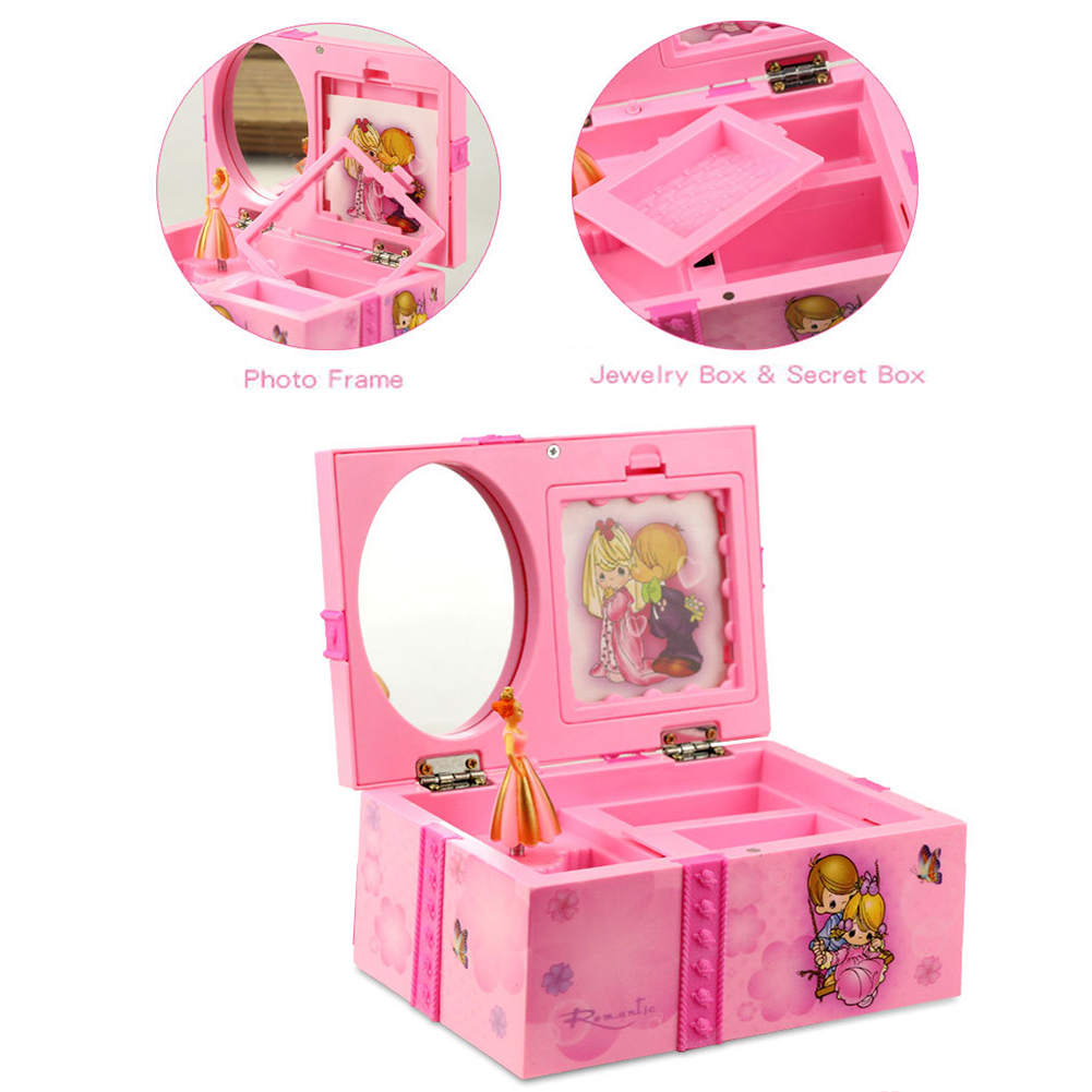 wind up ballerina girl storage gift kids toy musical jewelry box