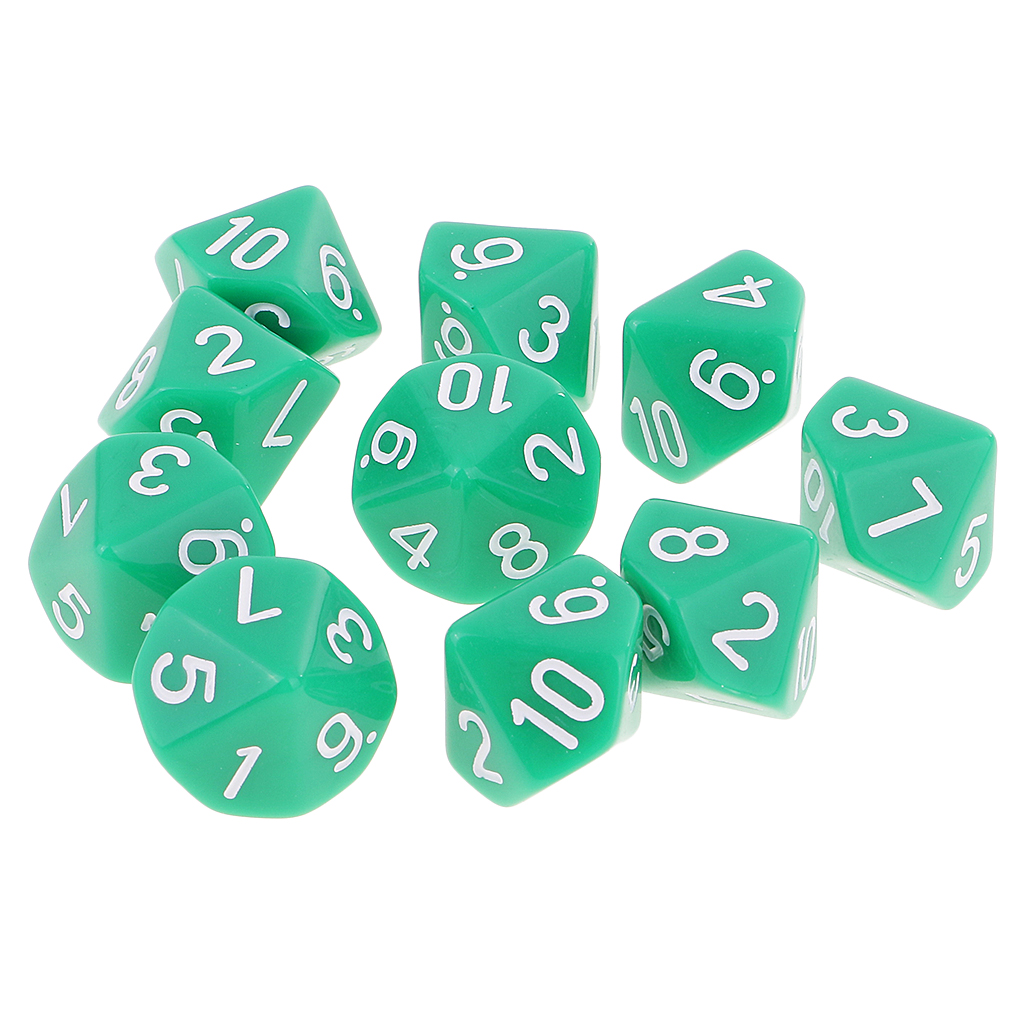 10pcs 10-Sided Dice D10 Polyhedral Dice 16mm for  Games 