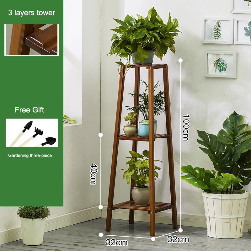 Estanterías para plantas de bambú, soporte para plantas en maceta