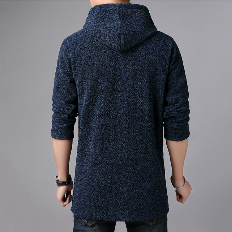 Winwinus Mens Knitted Long Style Hooded Cardi Casual Autumn Outwear Sweaters 