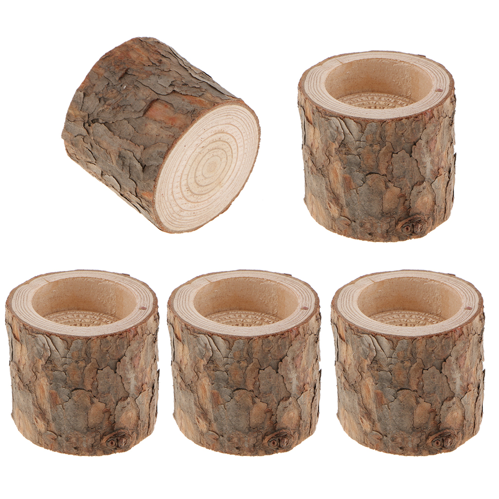5 Stücke Tree Stake Stump Votive Teelicht Kerzenhalter Holz Kerzenhalter 