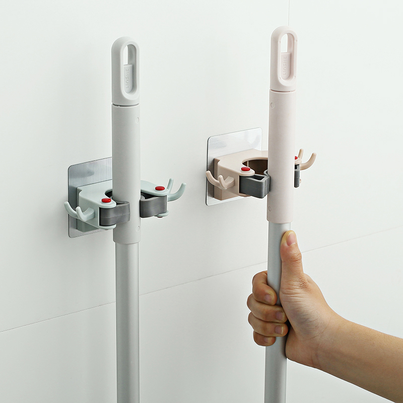 Soporte organizador de fregona montado en la pared gancho para escoba