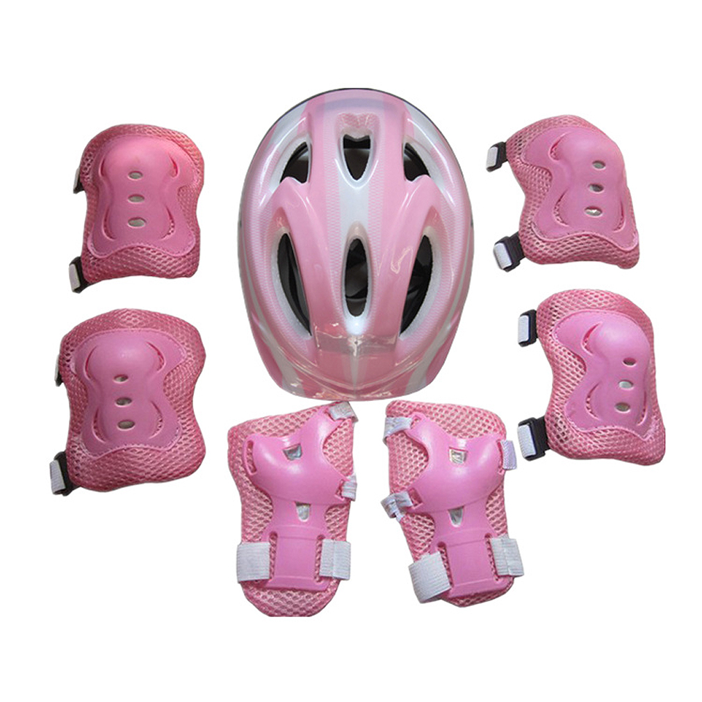 Knee Elbow Wrist Pads Set Bea AB/_ Children 7Pcs Skating Protective Gear Helmet