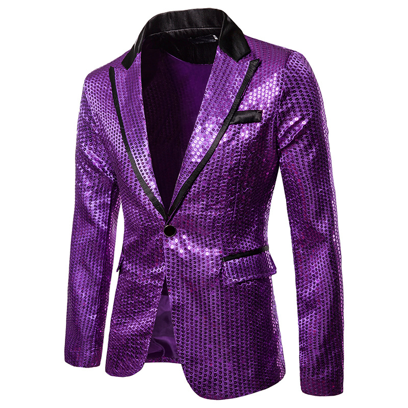 Da Uomo con Lustrini DOT pulsante Smoking da sera formale Bavero Suit Cappotto Glitter Slim Lucido