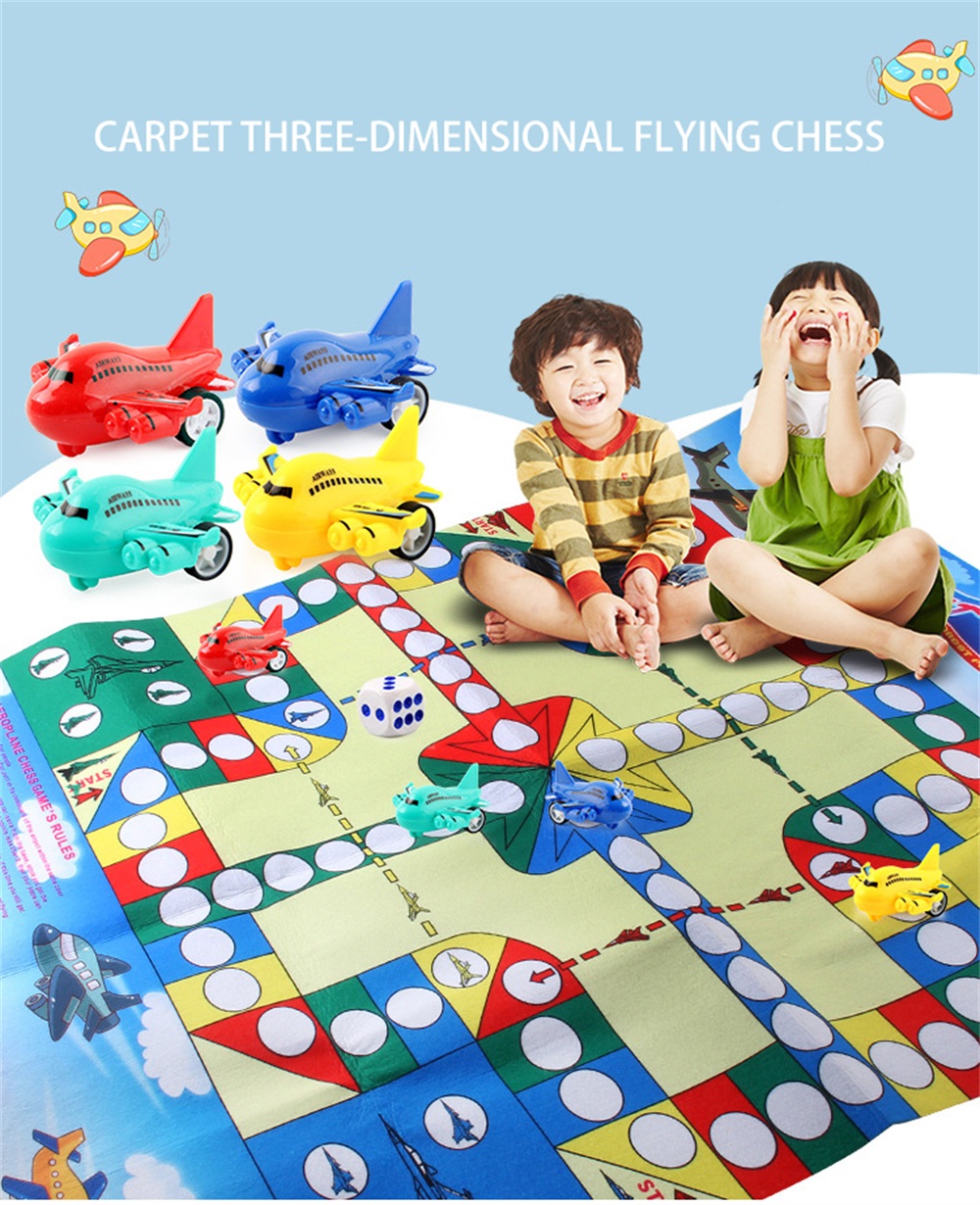 Family Game Baby Kids Carpet Flying Airplane Plush Chess Toy Play Mat Rug G 