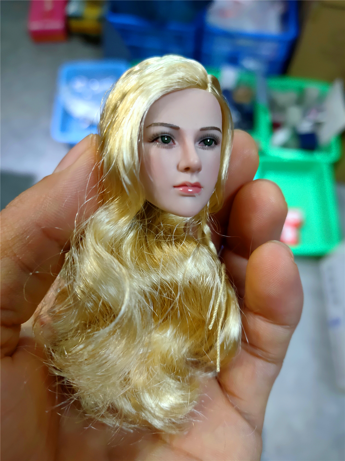 【IN STOCK】1/6 LONG BLONDE Hair Female Head Sculpt KIMI KT010C for PALE Phicen 