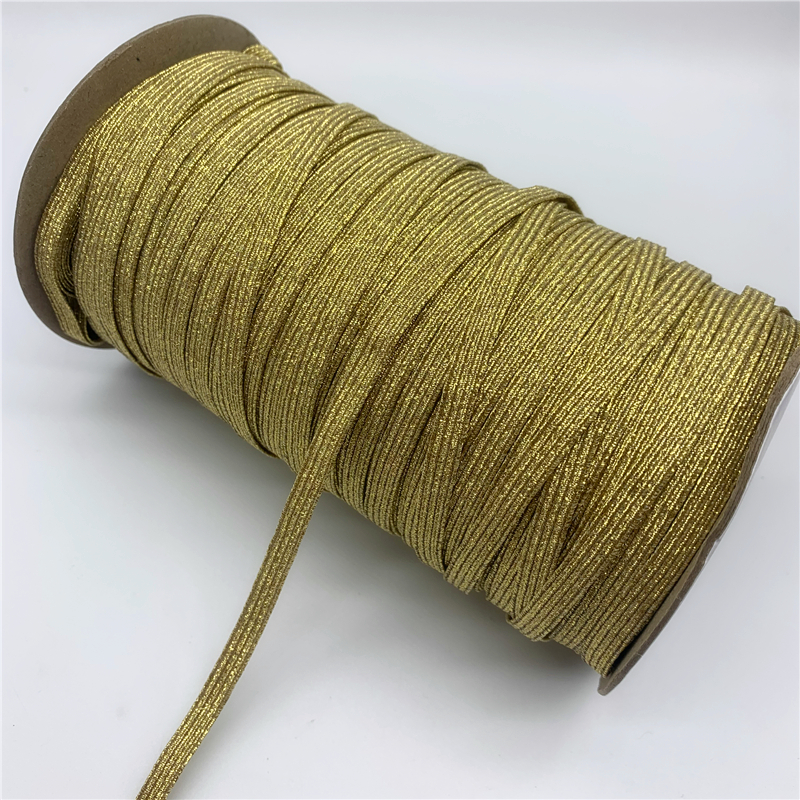 Description Picture 3 of item5yards/Lot 6mm Metallic Color High Elastic Sewing Elastic Band Fiat Rubber Band Waist Band Stretch Rope Elastic Ribbon