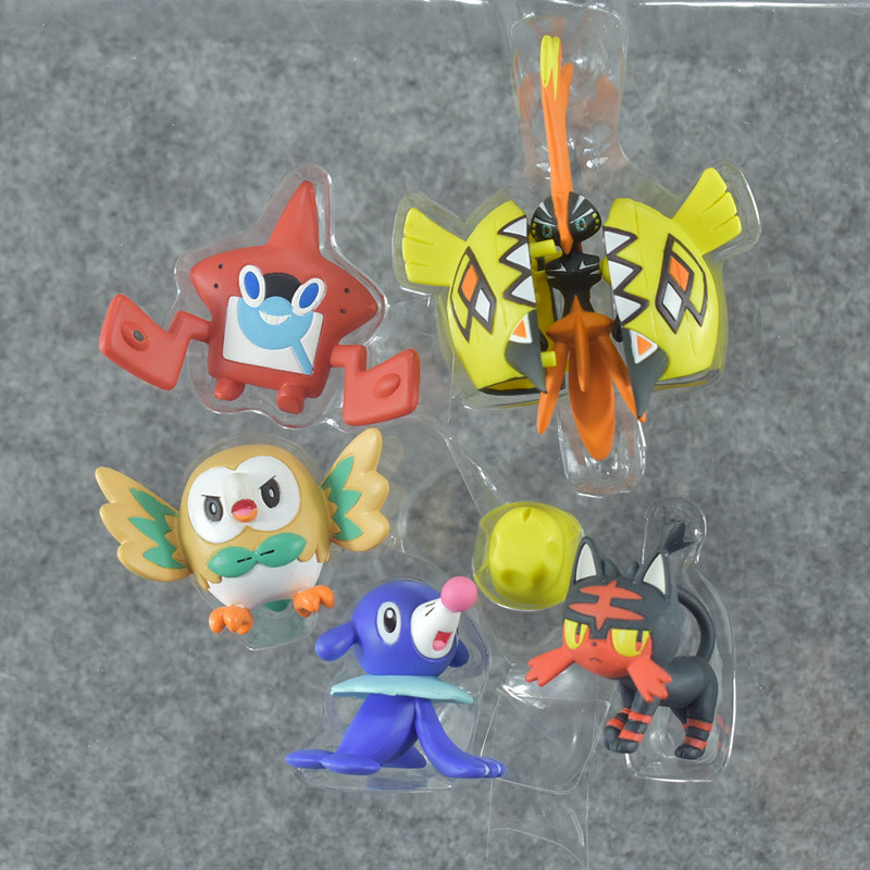 Abra Alola Vulpix Cubone Fennekin Litten Rockruff Tapu Koko Pocket Action Figure