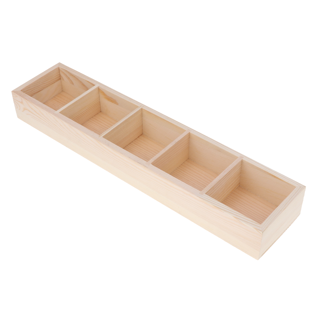 Wood Box Ring Earrings Display Stand Jewelry Tray Holder Storage Box Case, 4 Styles to Select