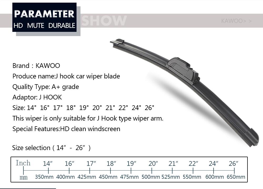 20” High Quality Windshield Wiper Blade J Hook Side Pin Bayonet Car Truck SUV