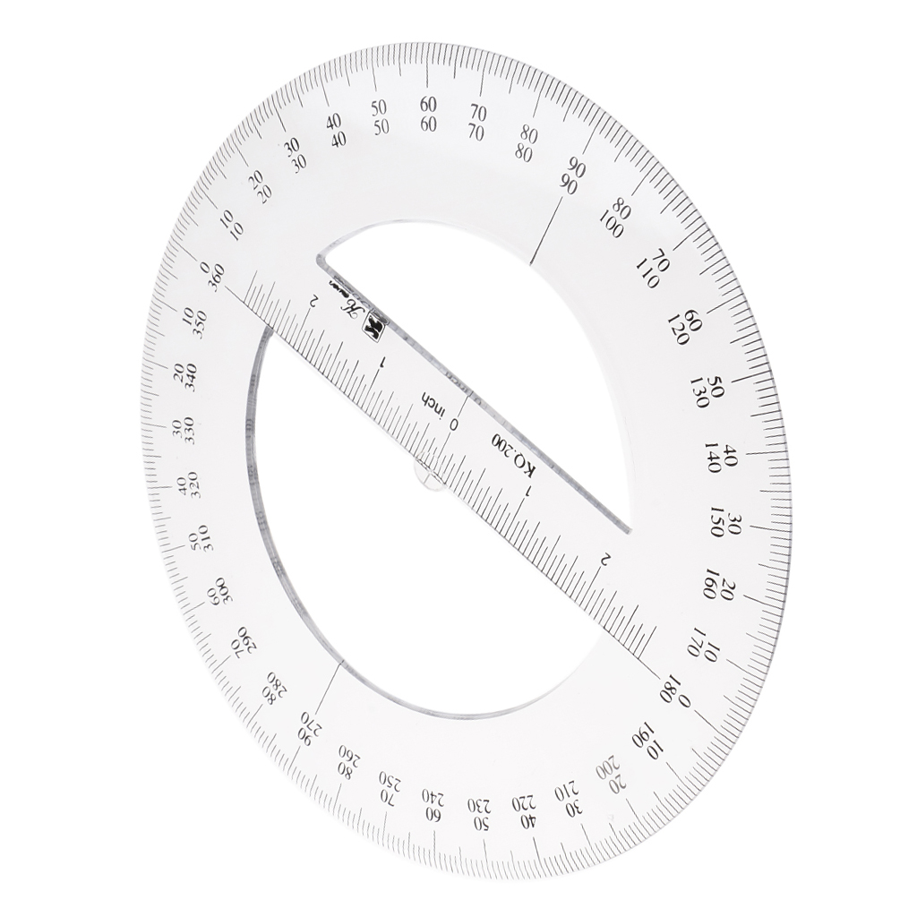 Ogquaton Angle Ruler Rotation 360 Degree Measurement Ruler Protractor Office Supplies 1PCS Creative and Useful