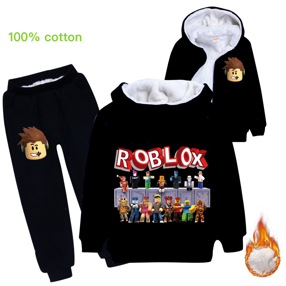Child Baby Boy Clothes Cotton Warm Suit Girl Cartoon Roblox Plus