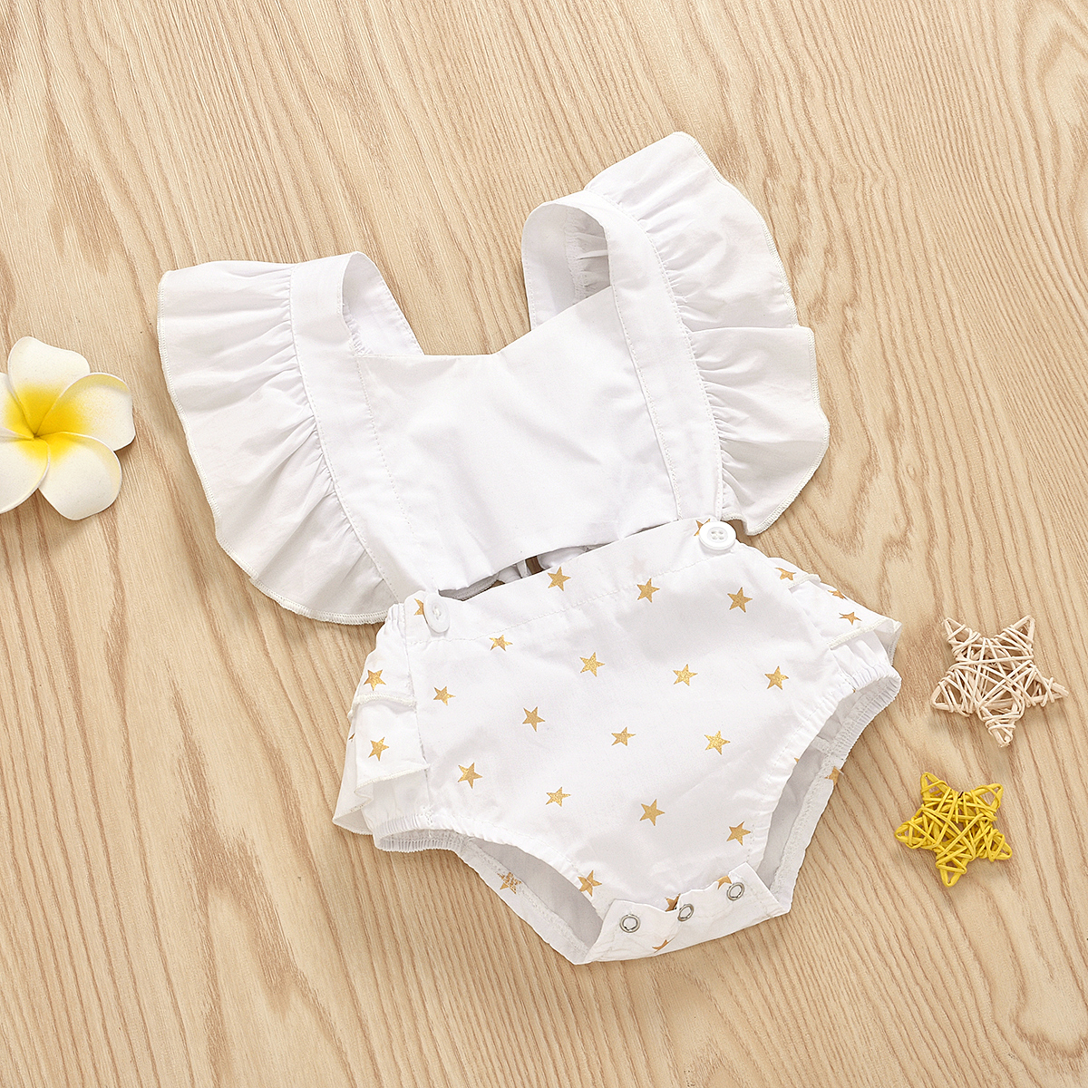 Infant Baby Girls Floral Patchwork Romper Back Cross Jumpsuit Playsuit Clothes Outfits 0-24M