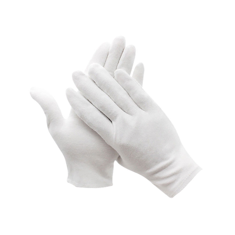 1 Pairs White Cotton Gloves-MEDIUM Size for Coin Jewelry Silver Inspection