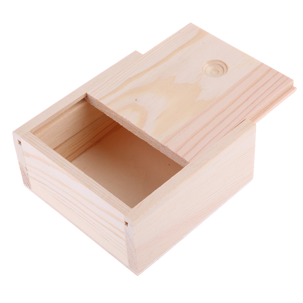 small wooden box with sliding lid