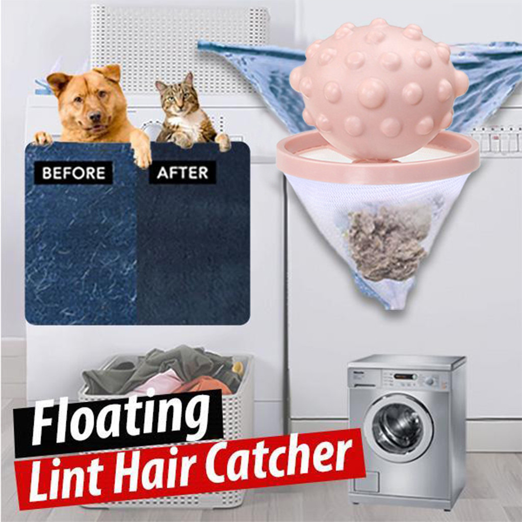 2PCS Pet Hair Remover For Washing Machine Floating Pet Fur Catcher Laundry Lint 