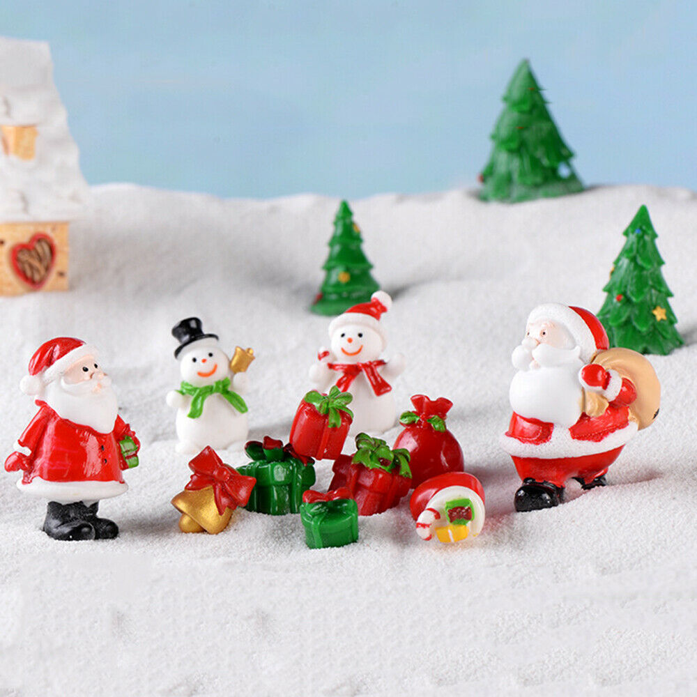 Micro Landscape Miniature Snowman Christmas Figurines Xmas Tree Santa Claus