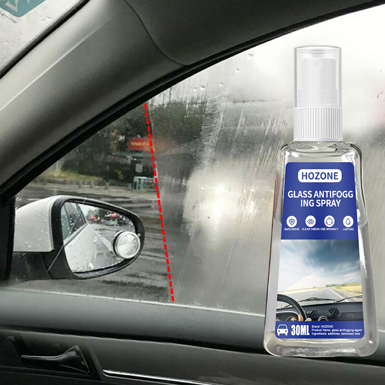 30/100/200ML Mighty Glass Cleaner Anti-fog Agent Spray Car Window Windshie USA 