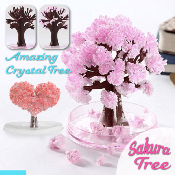 Sakura Zonfer 1pc Crescente Magico Albero di Cristallo Magico-Mistico Crescere Alberi in Fiore di Carta Albero per Bambini di Compleanno Giocattoli