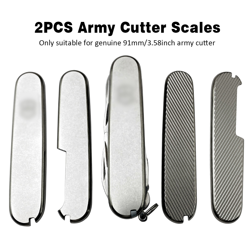 2pcs Titanium Alloy Army Cutter Scales Handle Shank Decoration Non Slip Patches 