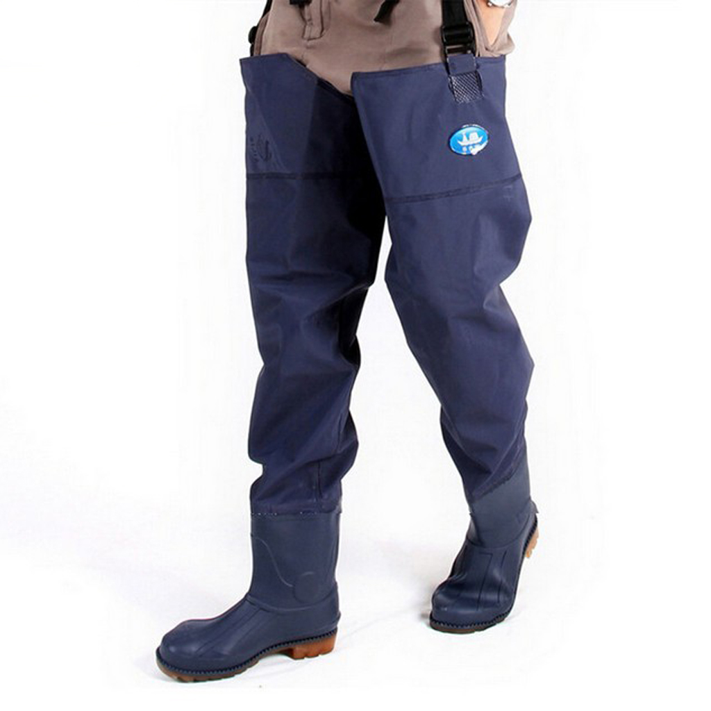 PVC Fishing Chest Waders Waterproof Booted Pants Rafting Wading Hunting Trousers 