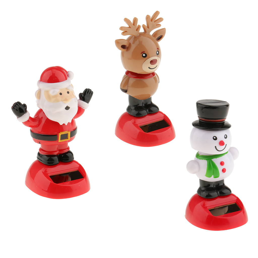 New Solar Powered Dancing Toy Bobble Head REINDEER With Joy Sign 