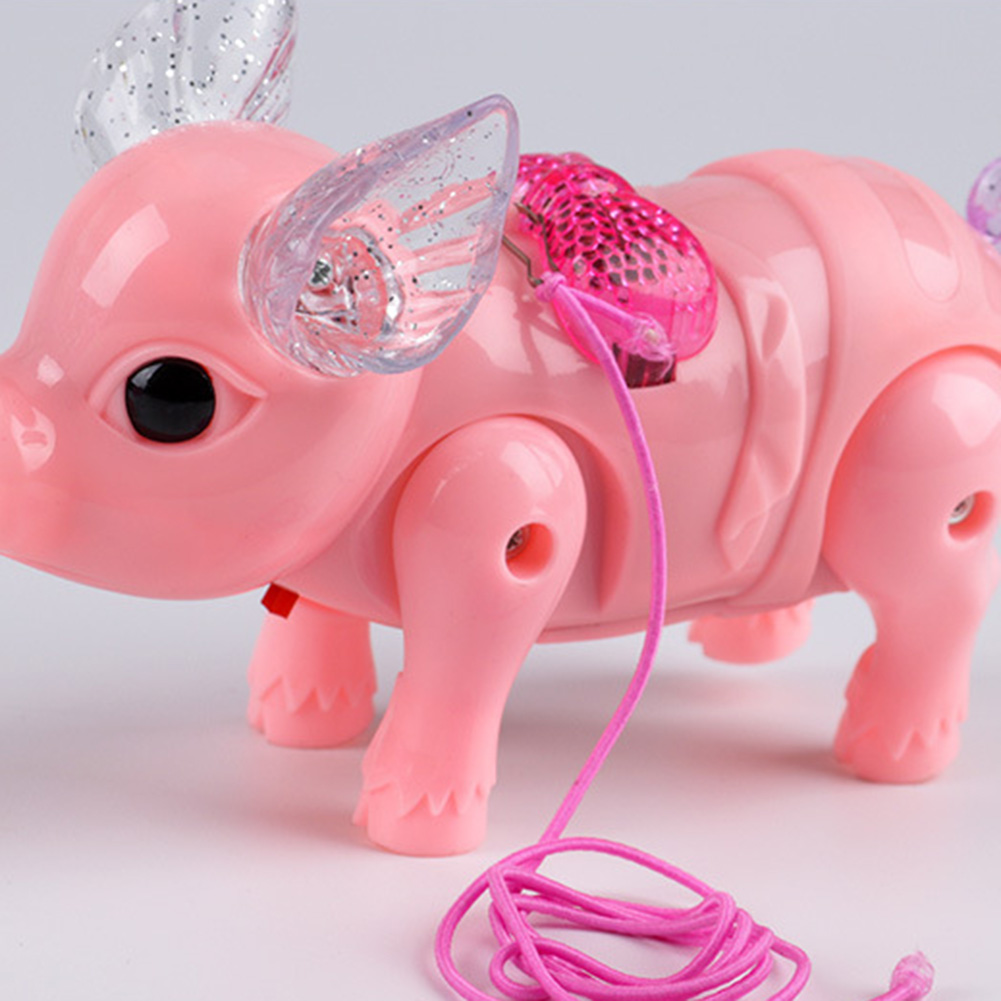 FDA Approval Electric Singing Musical Light Pig Toy with Leash Interactive Kids Baby Toddler Christmas Birthday Toy KOqwez33 Lovely Walking Pink Piggy Toy