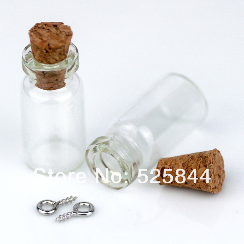 12x24mm Tiny Clear Glass Bottles Vials Pendants With Cork Eyehook.jpg