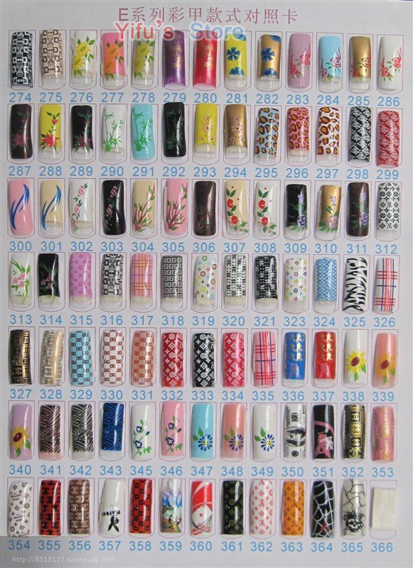 Whole Acrylic Color Bright Fake Nails Diy Pre Designed Styles Salon Cape Quality Nail Design Pictures Directly From China One Suppliers Description 100 New Nbs