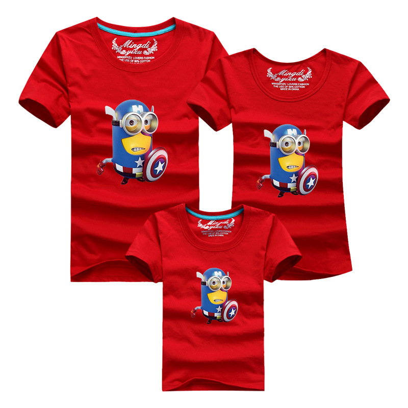 font b Family b font Clothes Minions Captain America T Shirts font b Family b