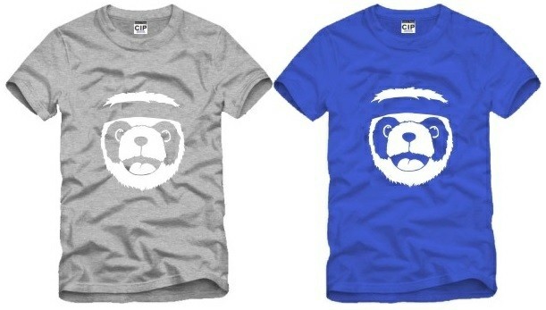 panda Clover t shirt blue 1