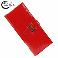 Hasp Crocodile Grain Lady Purse W086 Fashion Sweet Women Cardholder Bright PU Handbag Hasp Crocodile Grain