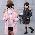 3Colours Children Long Wadded Jacket Outerwear Medium Long Thickening All match girl Cotton Child Cotton Padded