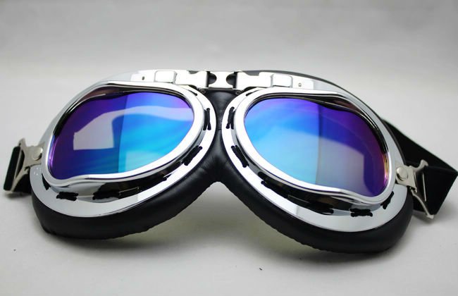 Motorcycle Scooter Steampunk Cruiser Helmet Goggle Eyewear Colored Lens T01A